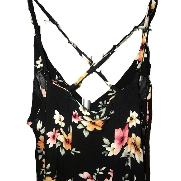 Forever21 Black Floral Dress - Picture 4 of 5
